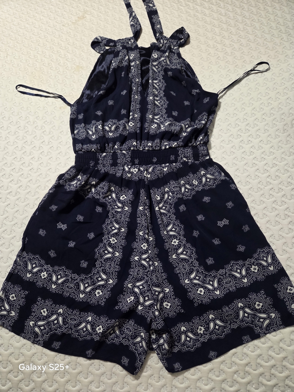 Navy Bandana Print Romper - One Piece